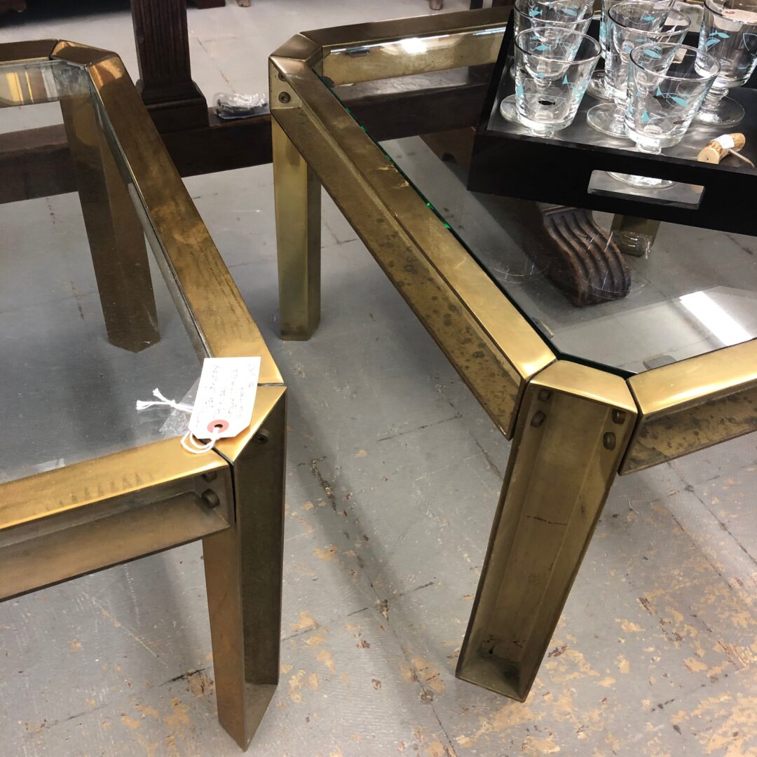 Bronze and Glass Coffee Table Montage Antiques