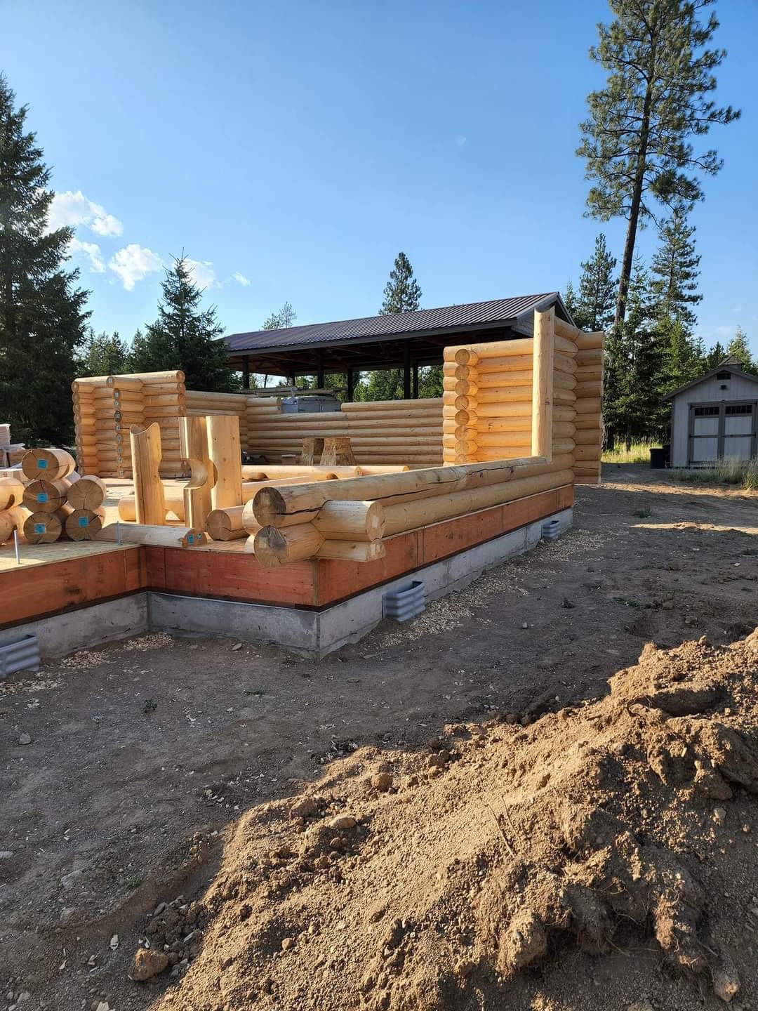 Milled Log Cabin In Idaho Montana Custom Log Homes