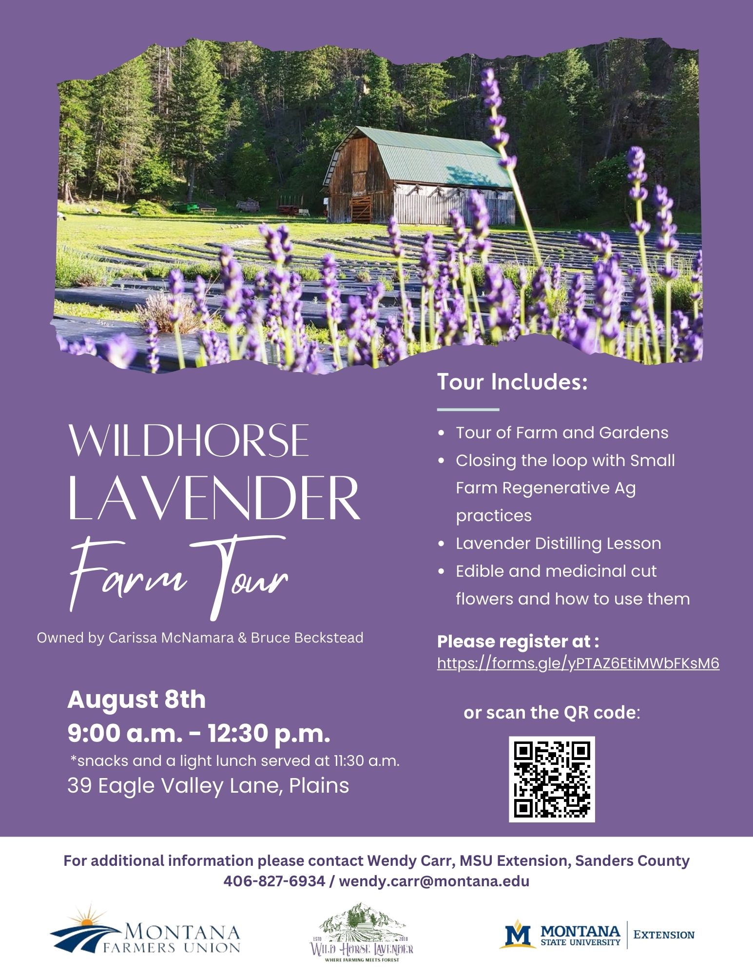 Montana Farmers Union Wildhorse Lavender Farm Tour