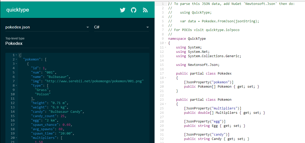Convert Json to C (and More) with quicktype James Montemagno