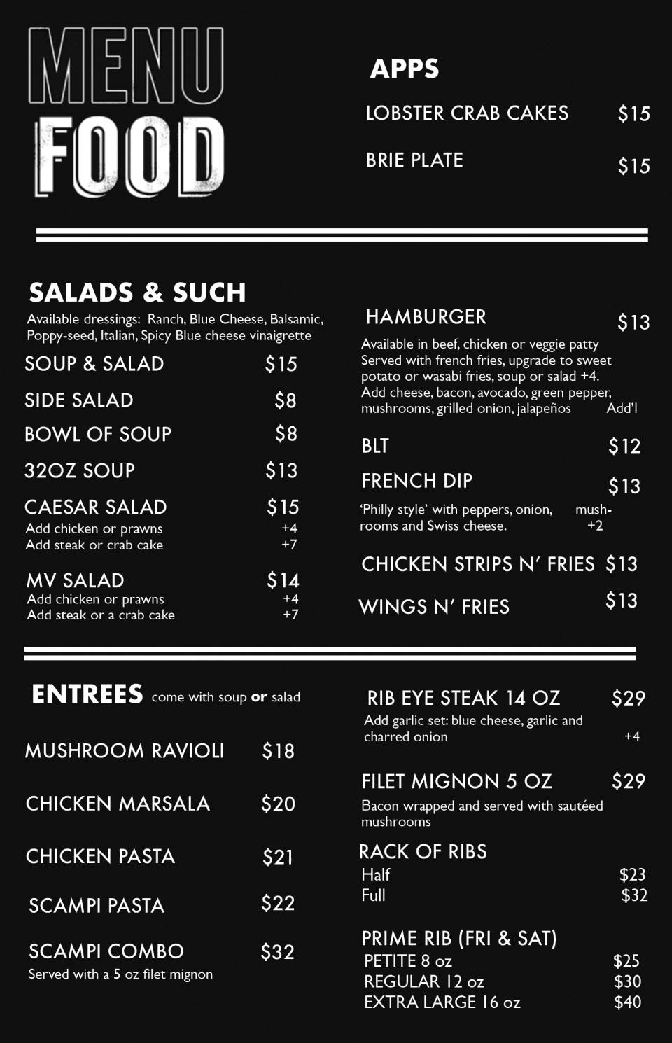 FOOD TO GO! Monte Vista Inn