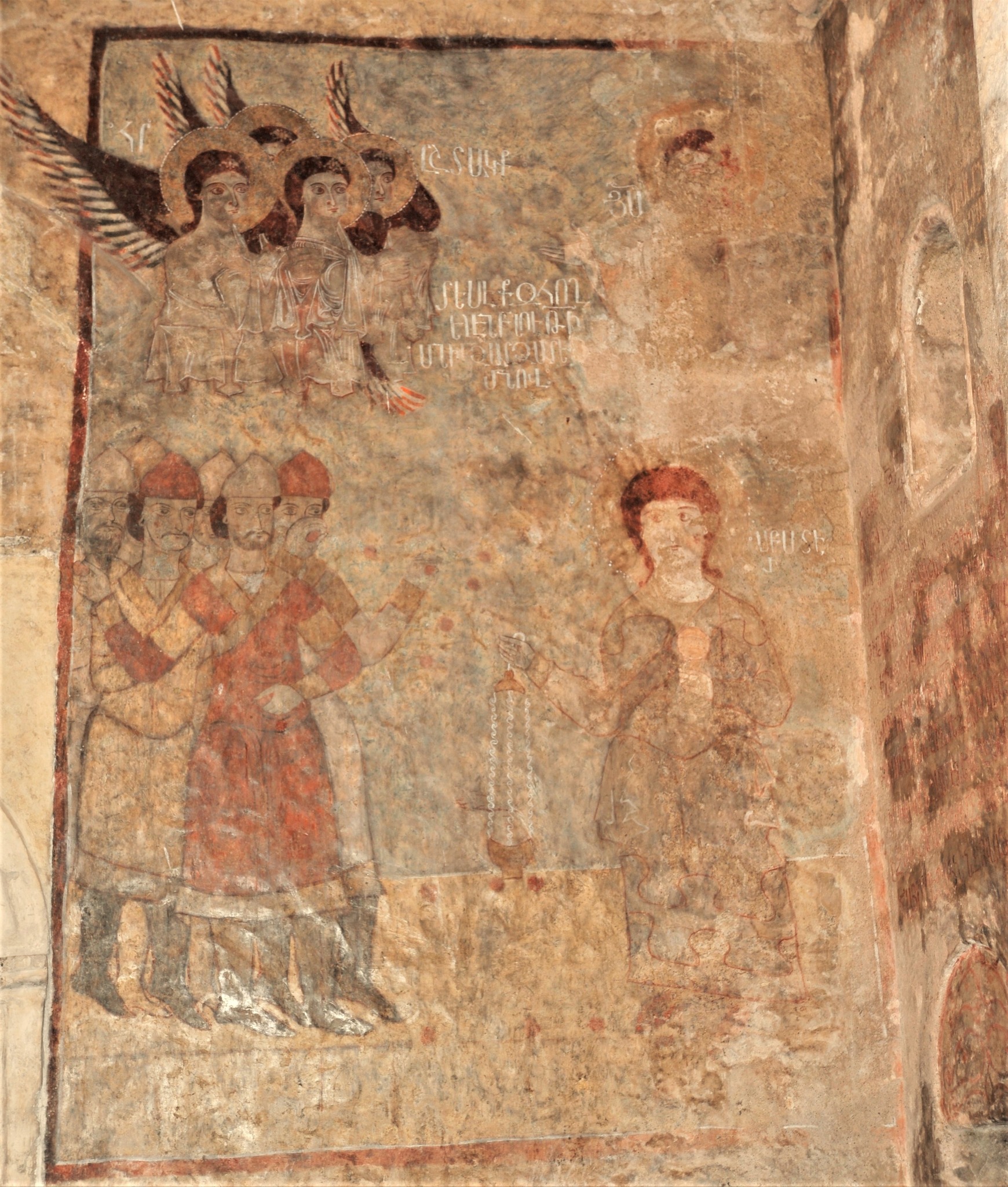 Details. Dadivank monastery, Holy see church, north wall, stoning of