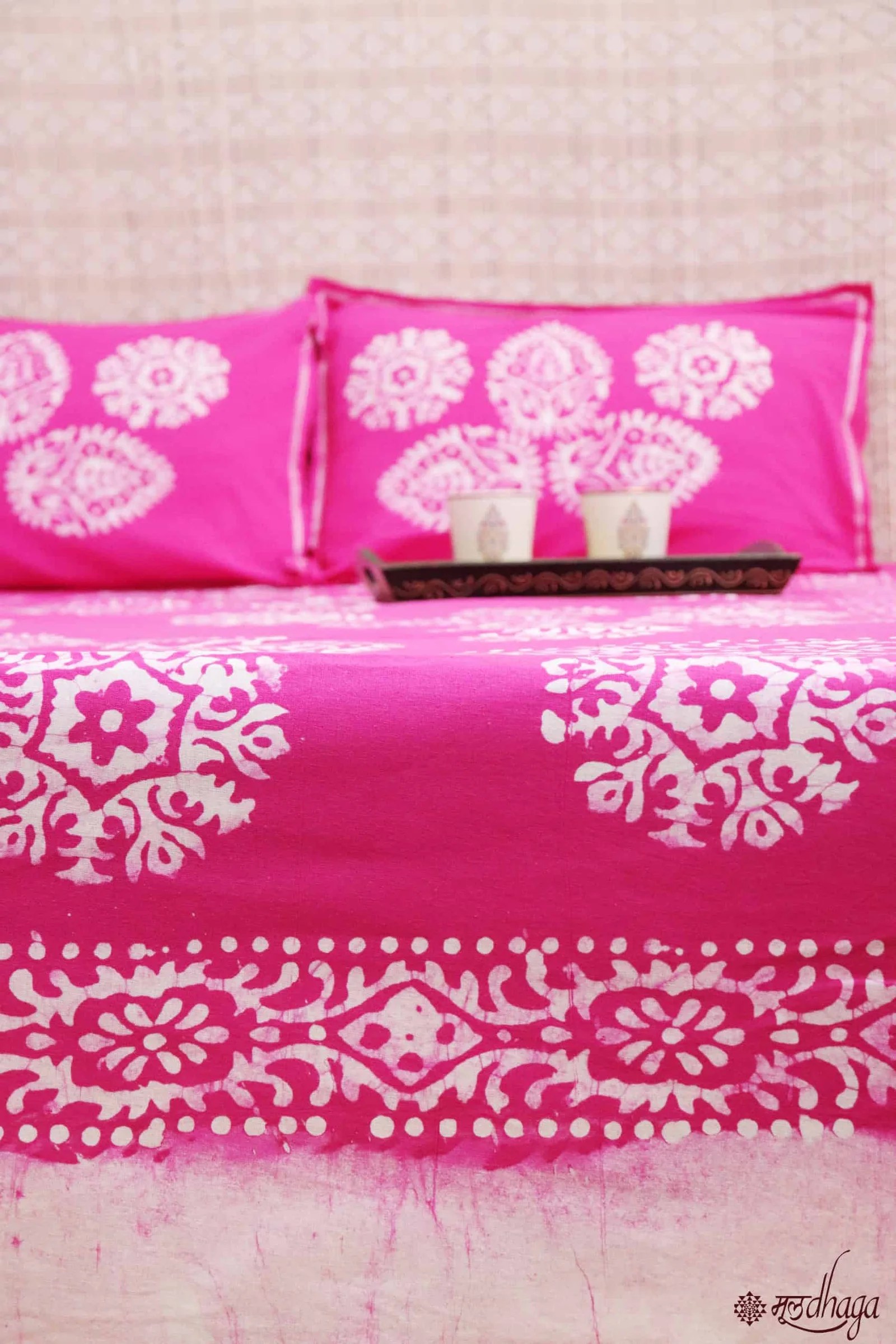 Hand Block Printed Pure Cotton Double Bedsheet Mooldhaga