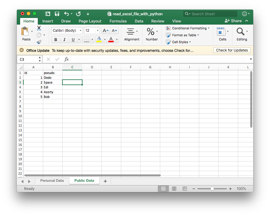 How to read an excel file (with extension xlsx) with pandas in python