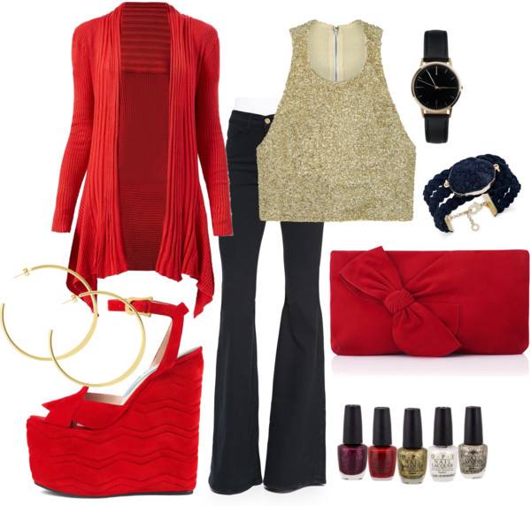 Outfit of the Day Red, Black, and Gold