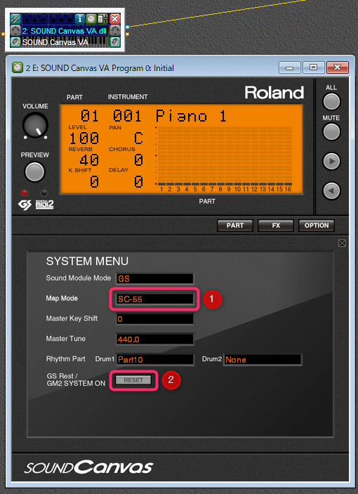 SOUND Canvas VA をMIDI音源として利用する DoldoTeaParty