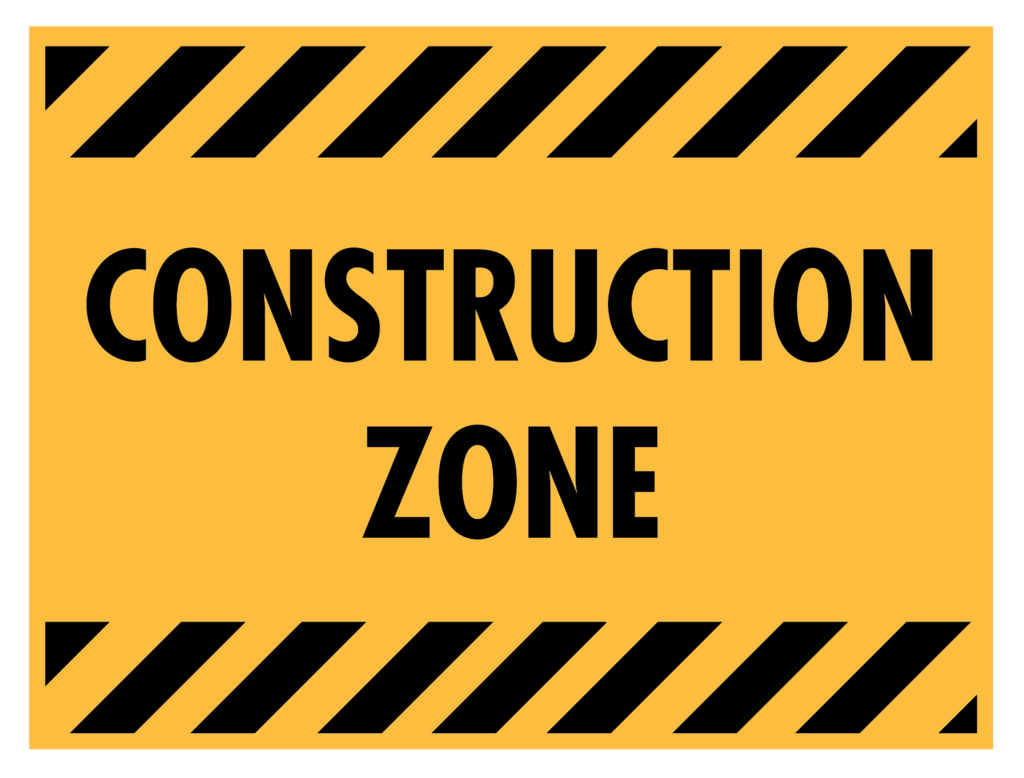 construction zone Moon Township Public Library