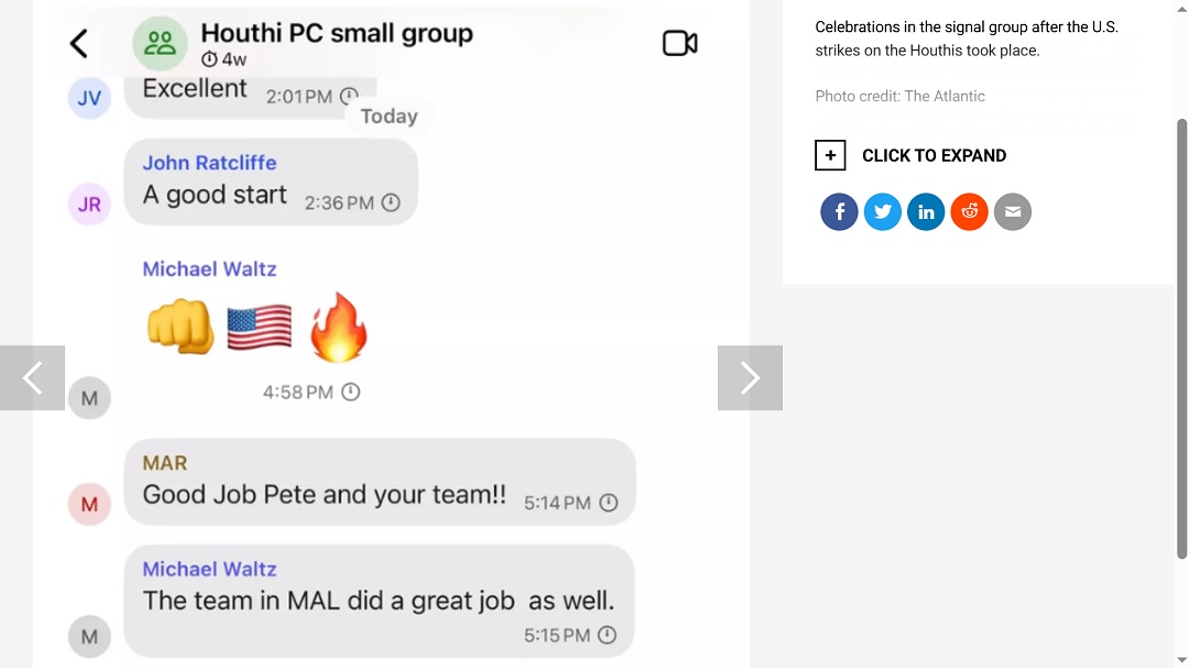 Secret US war plans leaked in a Signal group chat by accident