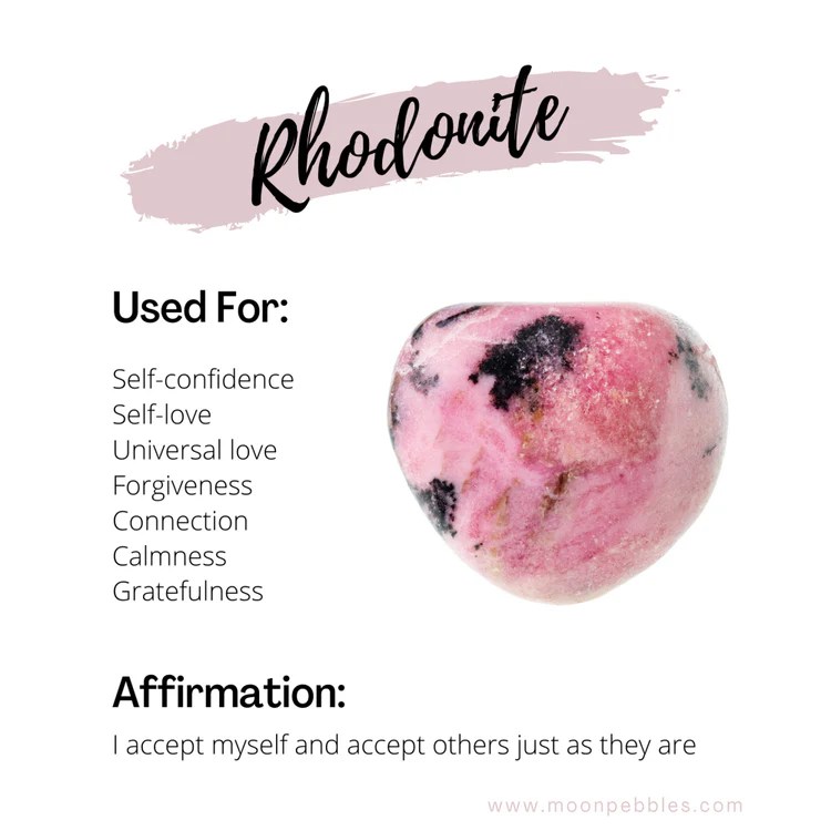 Healing Properties of Rhodonite Moon Pebbles