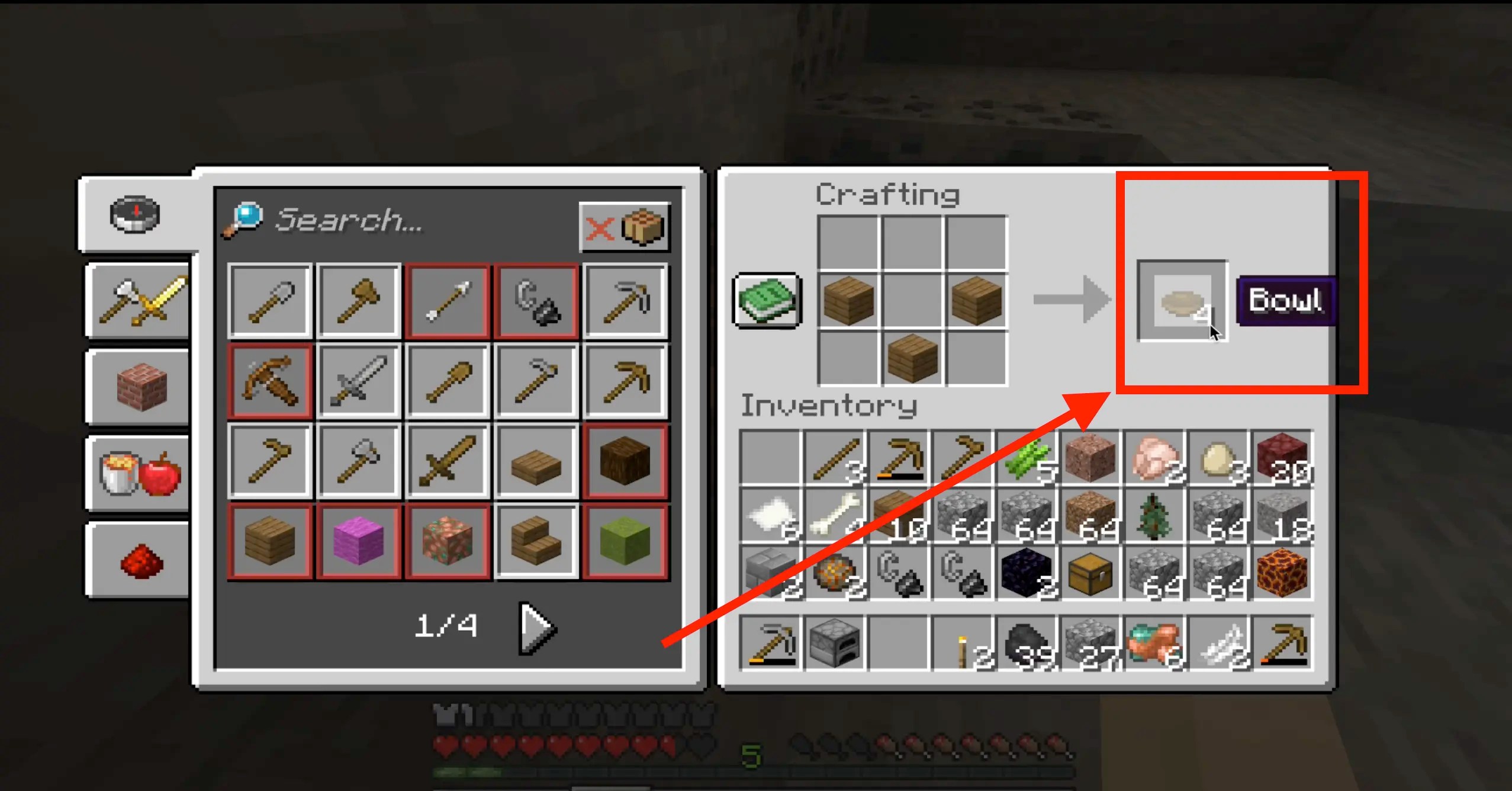 How to Make a Bowl in Minecraft