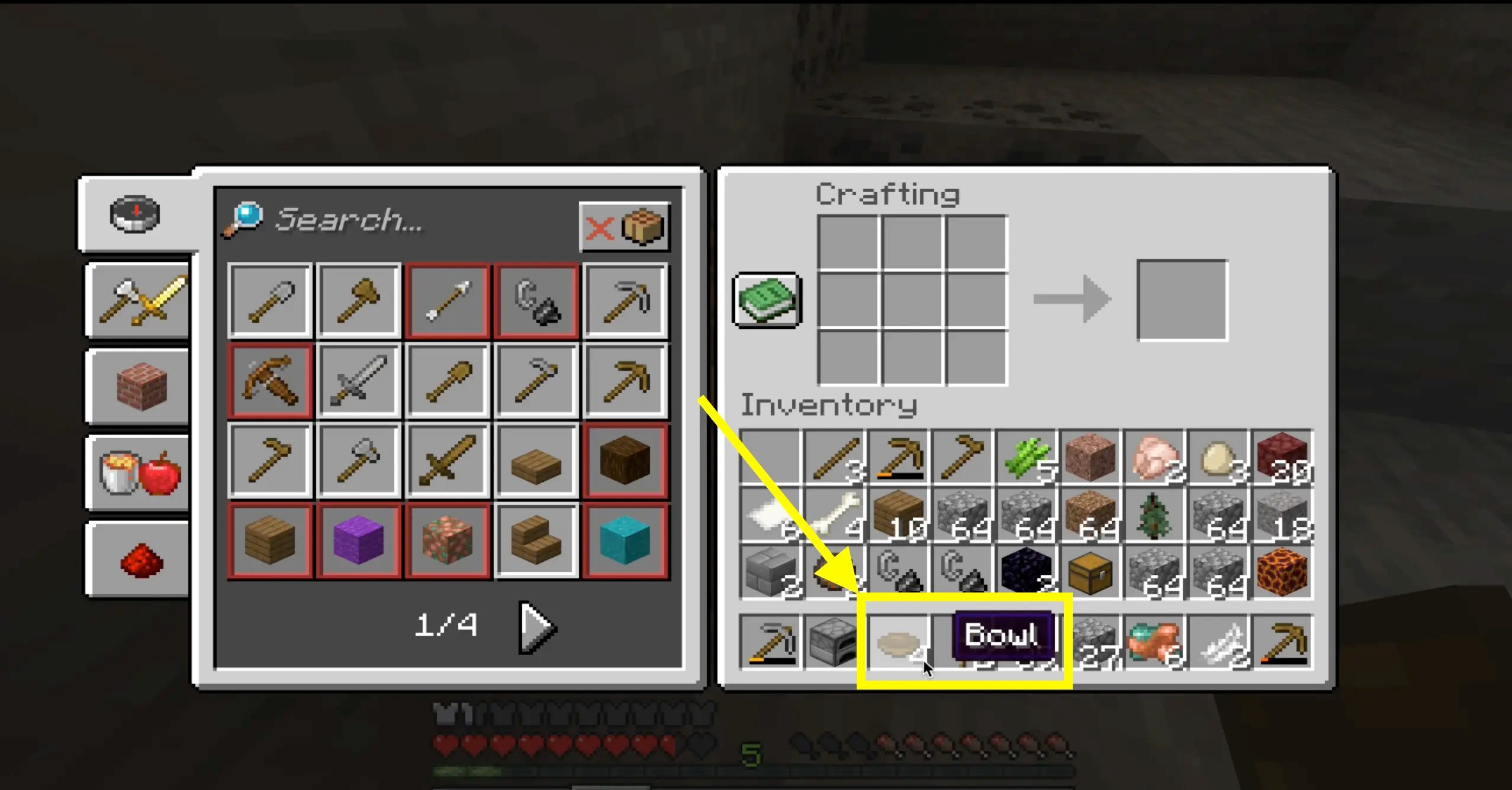 How to Make a Bowl in Minecraft