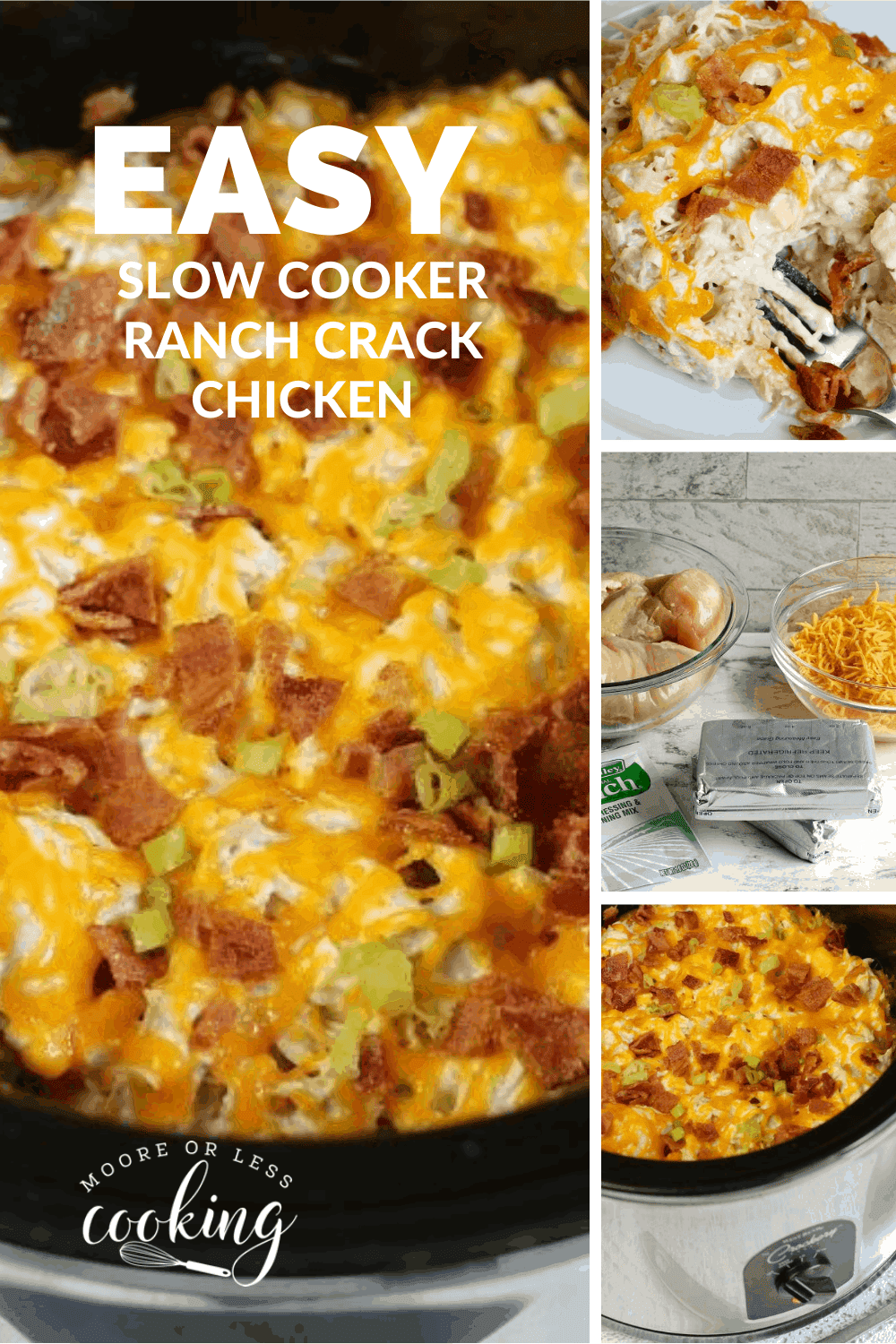 Slow Cooker Ranch Crack Chicken Moore or Less Cooking