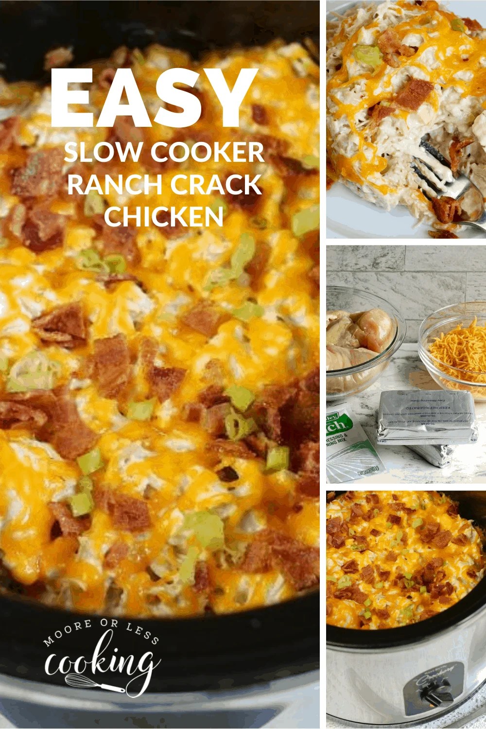 Slow Cooker Ranch Crack Chicken Moore or Less Cooking