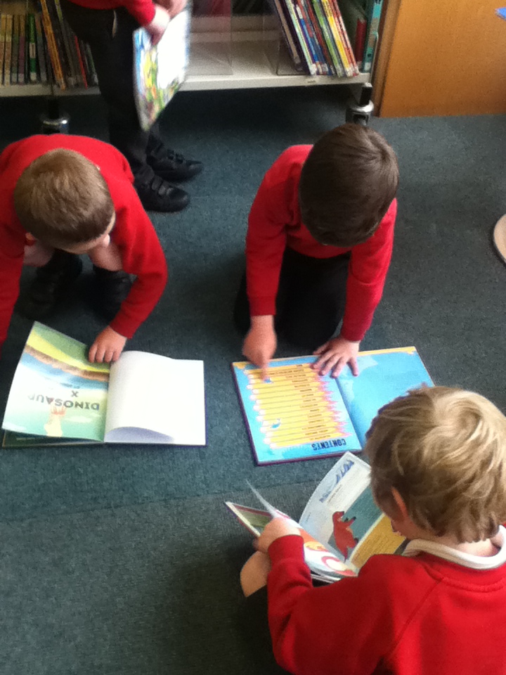 Reception visit to Library Moorfield Primary School