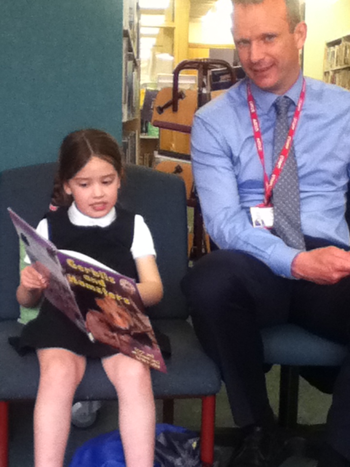 Reception visit to Library Moorfield Primary School