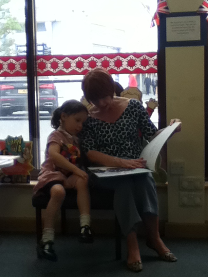 Reception visit to Library Moorfield Primary School