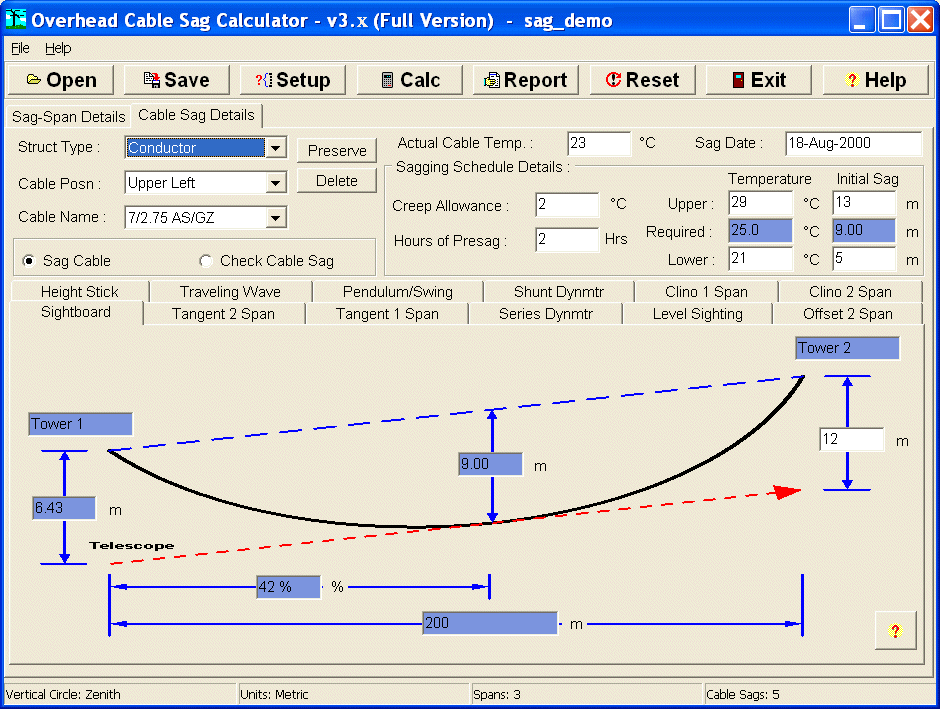 Moose's Software Valley Sag Calculator Overview and Features