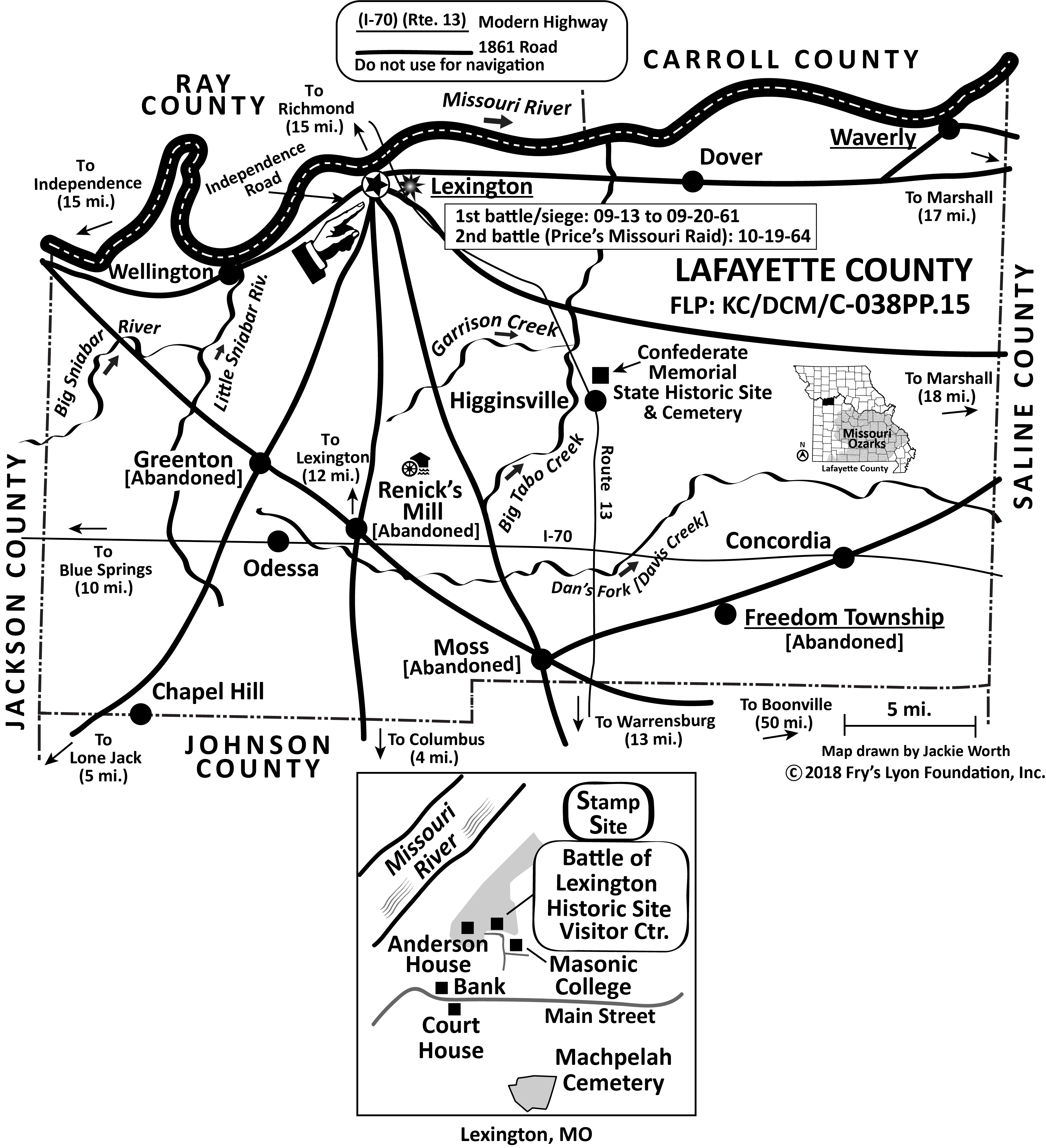 Battle Of Lexington Map