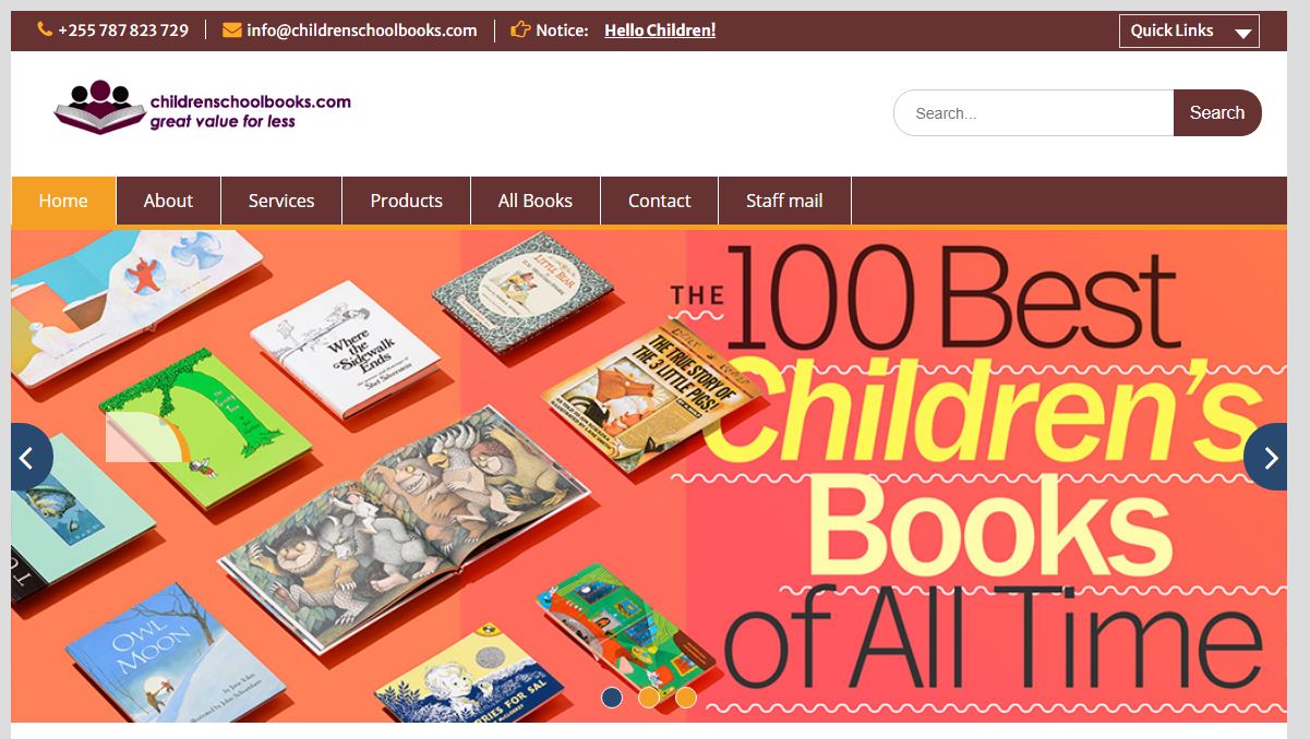 CHILDREN SCHOOL BOOKS WEBSITE PROJECT You Define, We Design