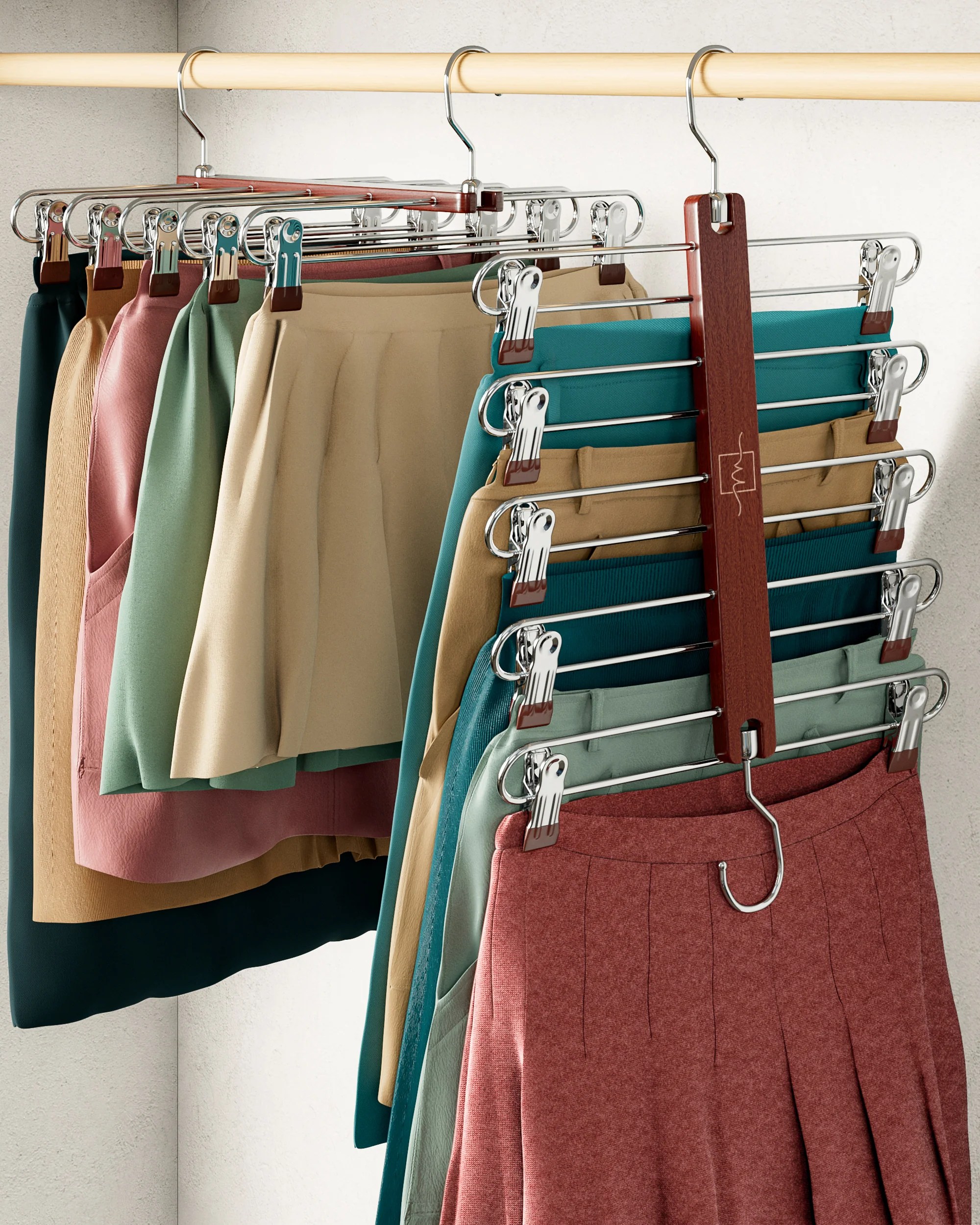 MORALVE Space Saving Skirt Hanger (2 Pack)