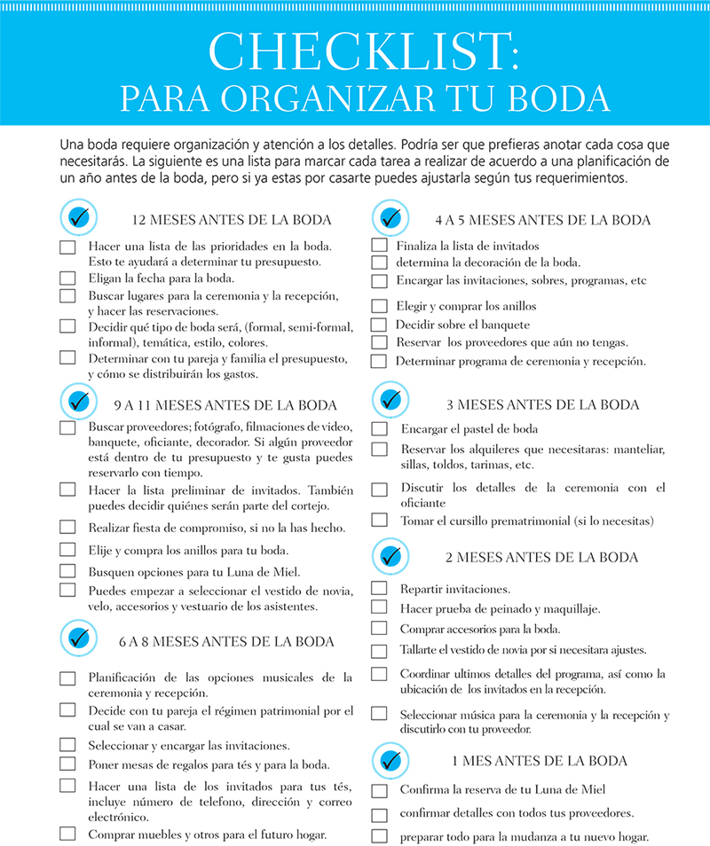 Lista Para Planear Una Boda