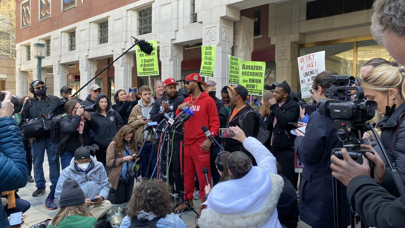 Staten Island Warehouse Workers Win First Amazon Union in the U.S.