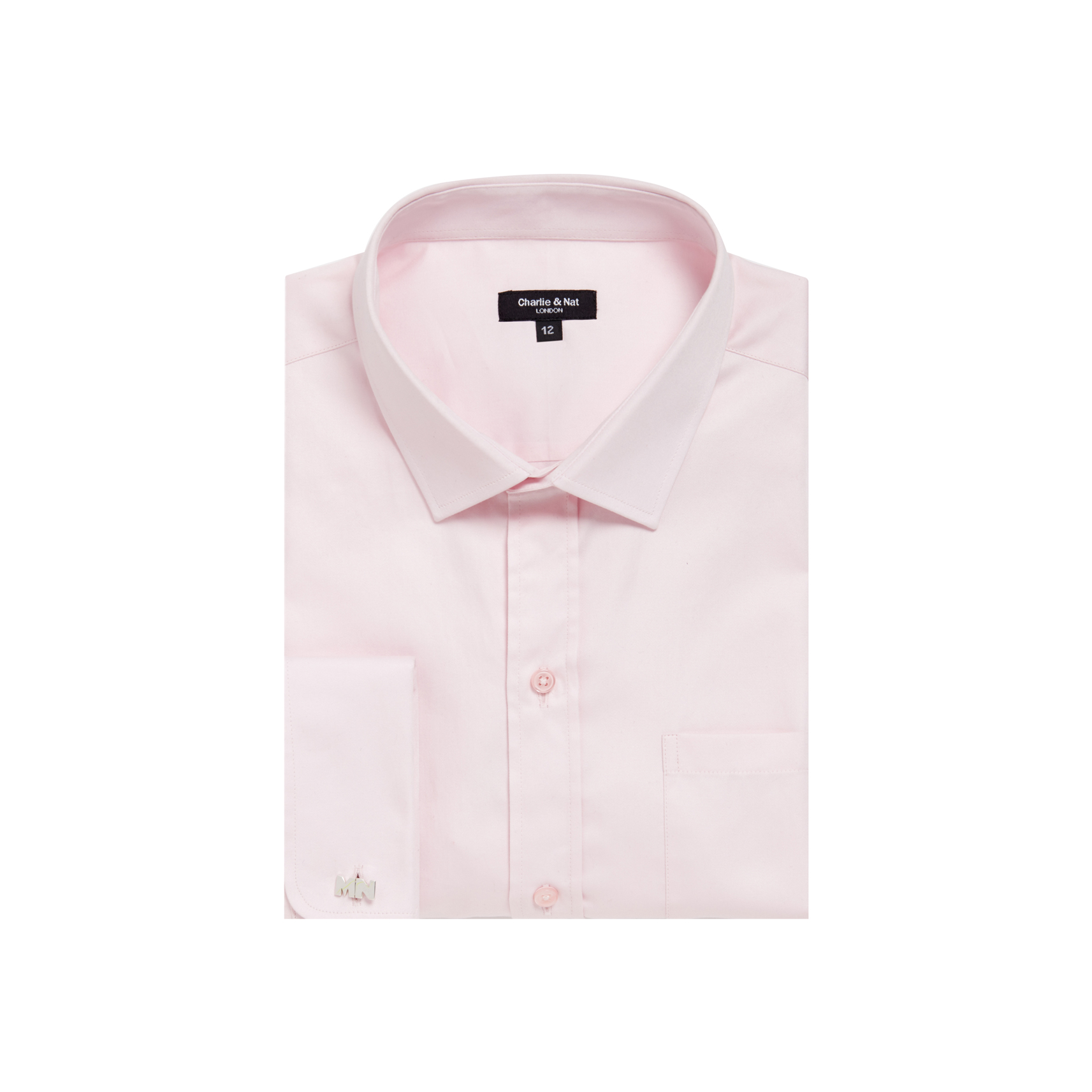 Light Pink Boys Plus Size Sturdy Fit Luxury Double Cuff Long Sleeve