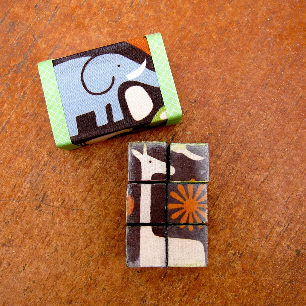 Fabric Covered Puzzle Blocks Morena's Corner