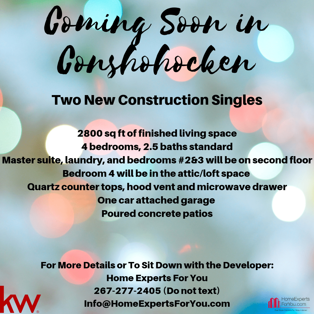 Coming Soon Two New Construction SingleFamily Homes in Conshohocken