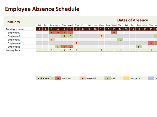 employee absence schedule 2023 Download Employee Absence Schedule 2013 2014 2015 2016 Employee