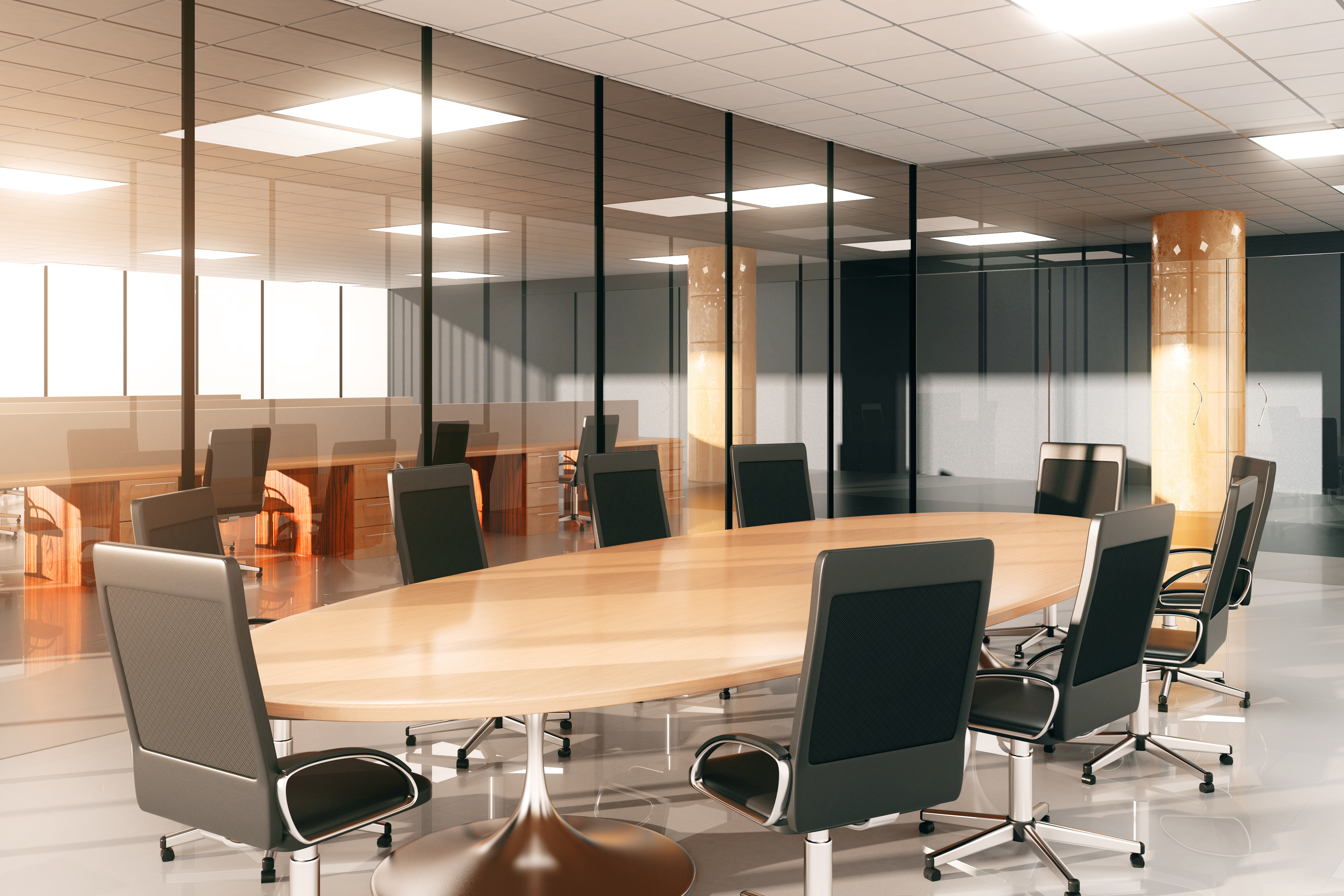 Modern conference room with furniture moretti group