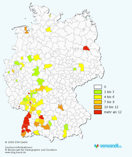 Namensverteilung Deutschland Karte Herkunft