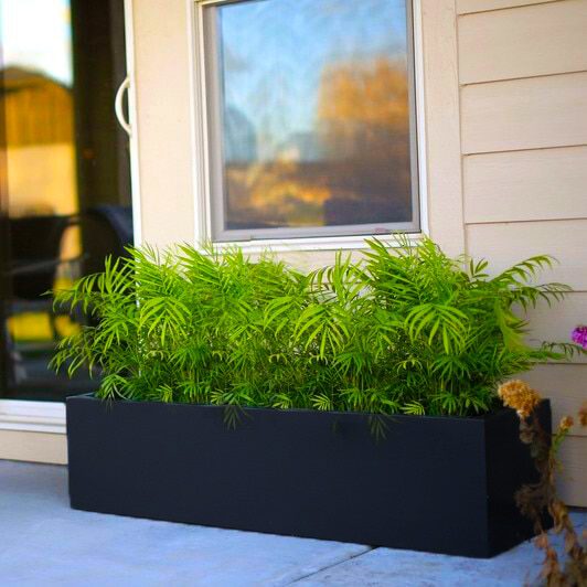 MORii® Large Black Rectangular Planters Rich Robust 1 Unit Black 32"