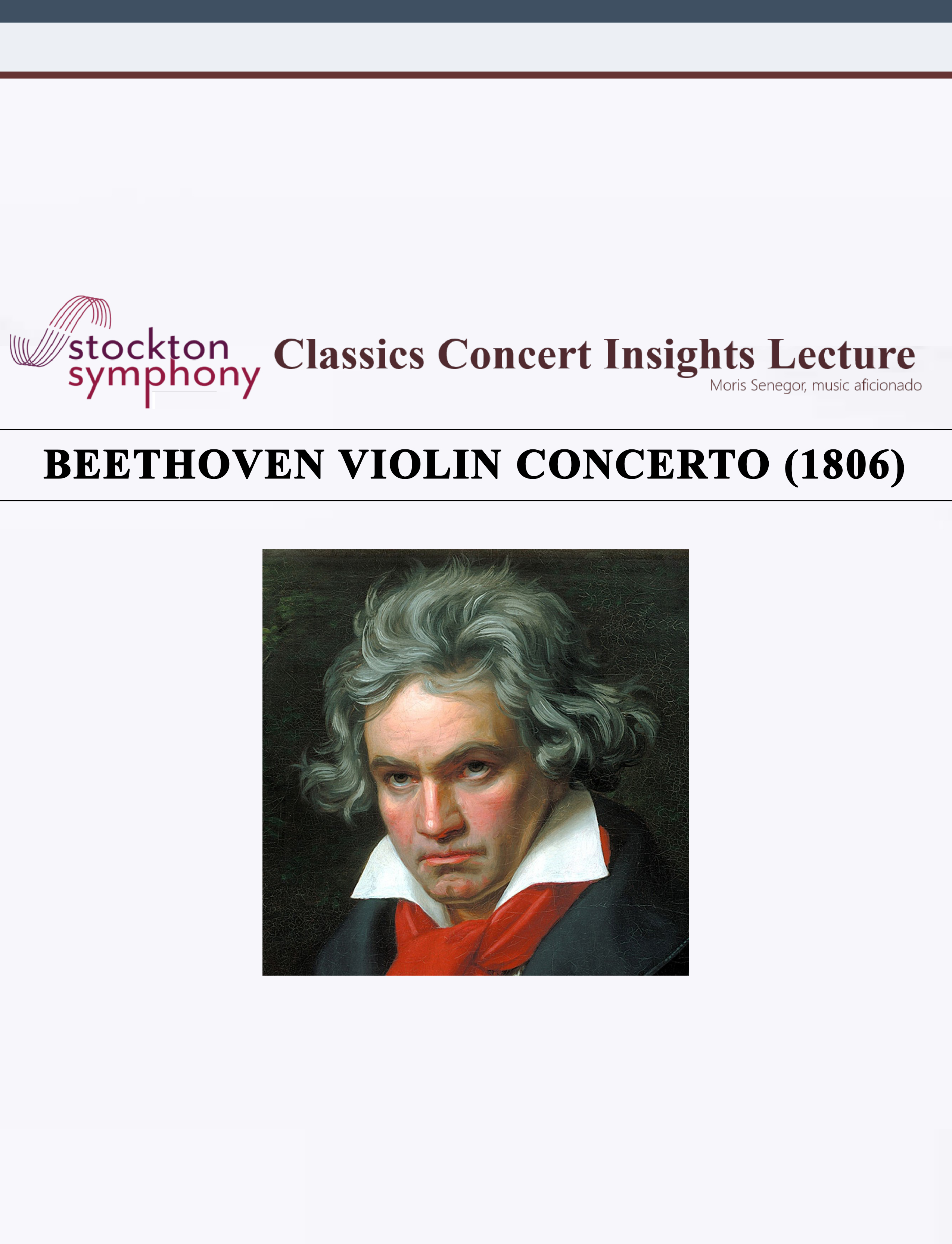 Beethoven Violin Concerto (1806) Moris Senegor