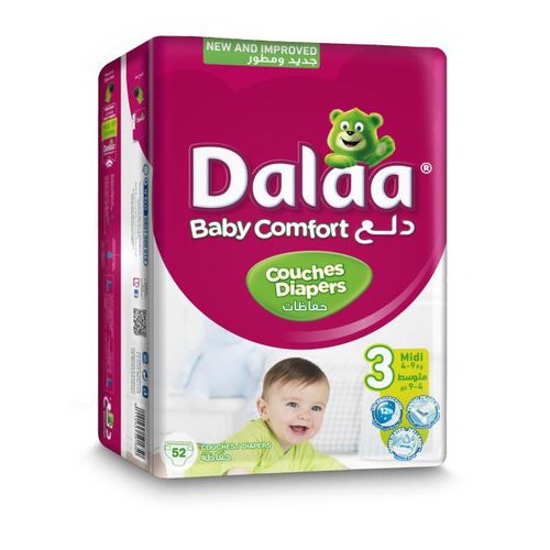 Couches Bébé Dalaa 52 Unités Taille 3 Midi