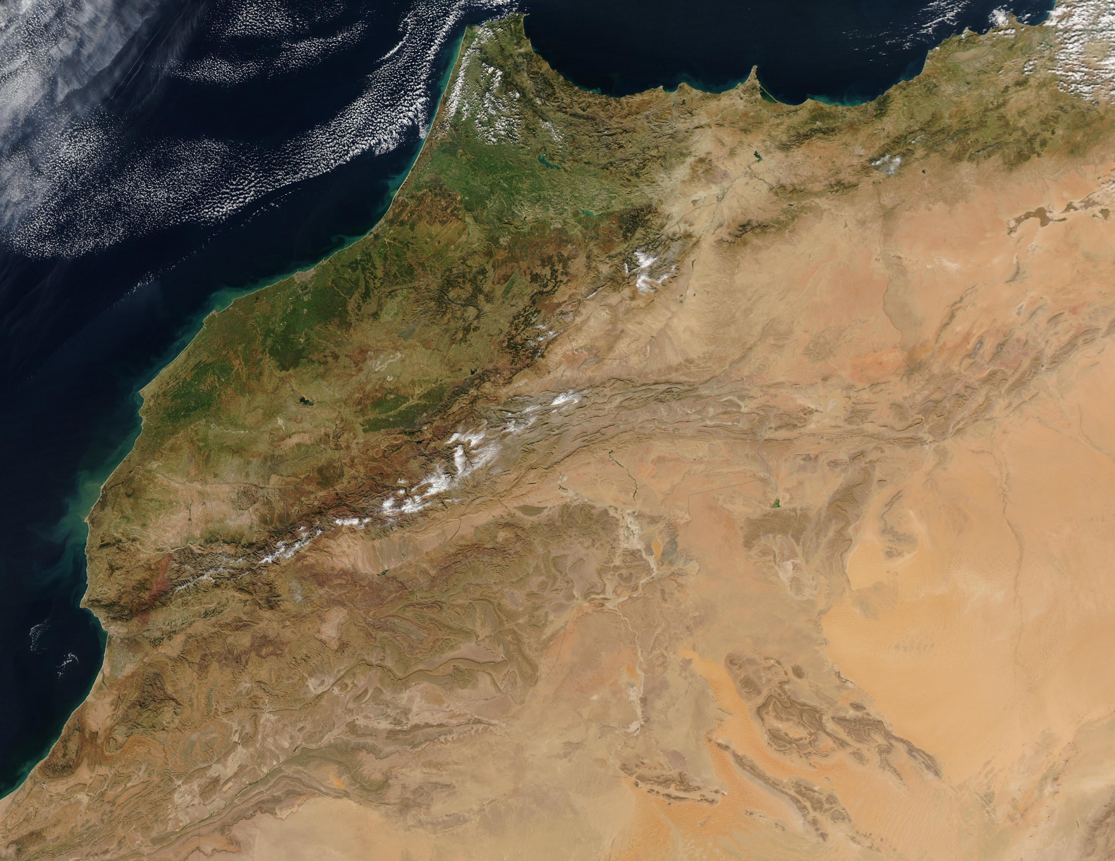 Les Défis De La Carte De Maroc Par Satellite Map of Morocco satellite sky view and view from satellite of Morocco