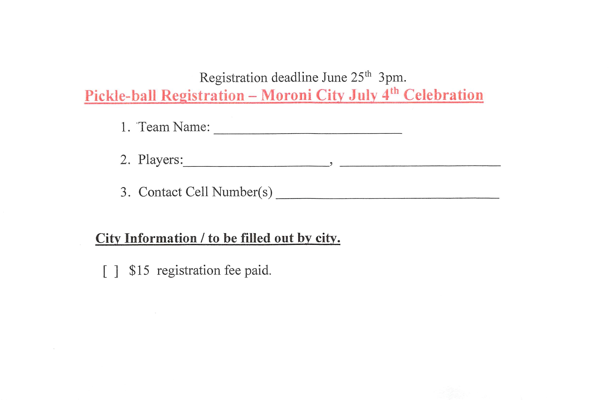 July 4th 2021 Activity schedule Moroni City