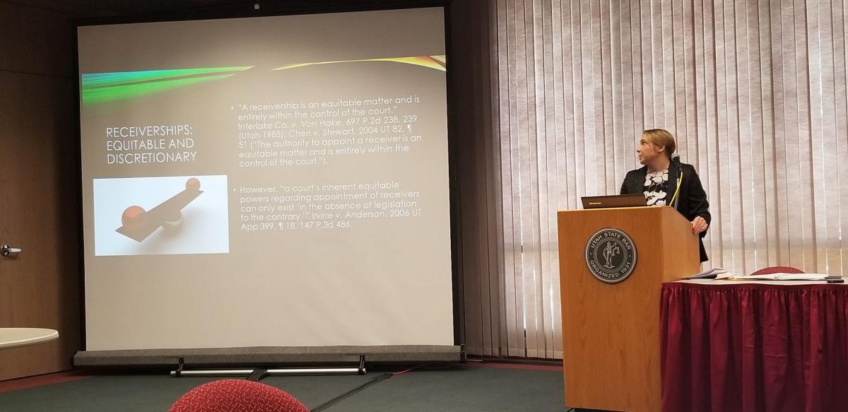 Lauren DeVoe Presents on HOA Receiverships Morris DeVoe Utah HOA Law