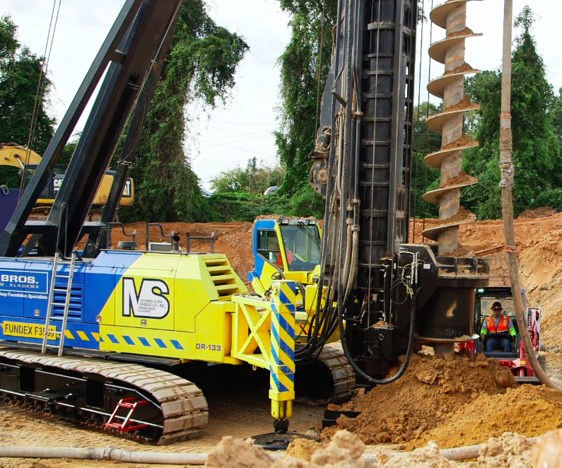 MorrisShea CFA Pile Installation Deep Foundation Fundex F3500 drill rig