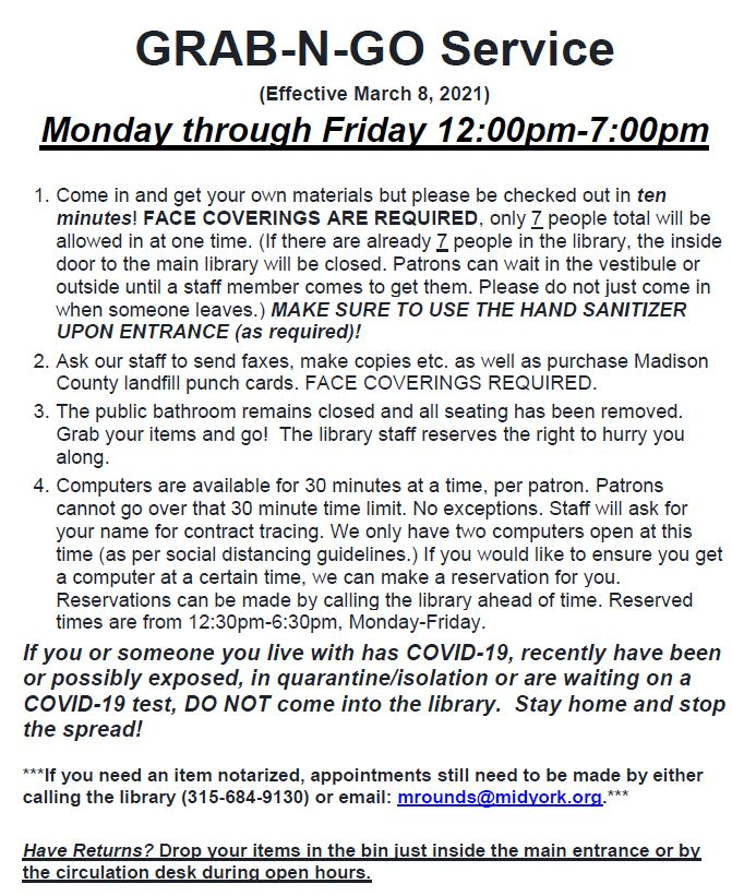 GrabNGo Service Morrisville Public Library