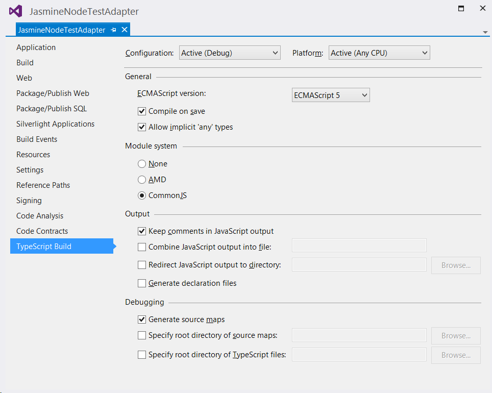 Creating a Visual Studio Test Explorer adapter with JS Test Adapter