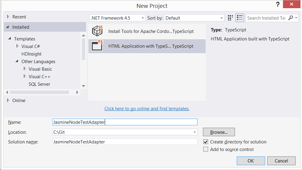 Creating a Visual Studio Test Explorer adapter with JS Test Adapter