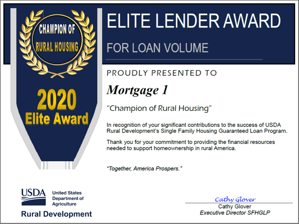 Mortgage 1 Again Recognized as Leading Home Loan Lender Mortgage 1 Inc.