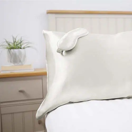 Silk Pillowcase & Sleep Mask Set Ivory Morton Mulberry Silk