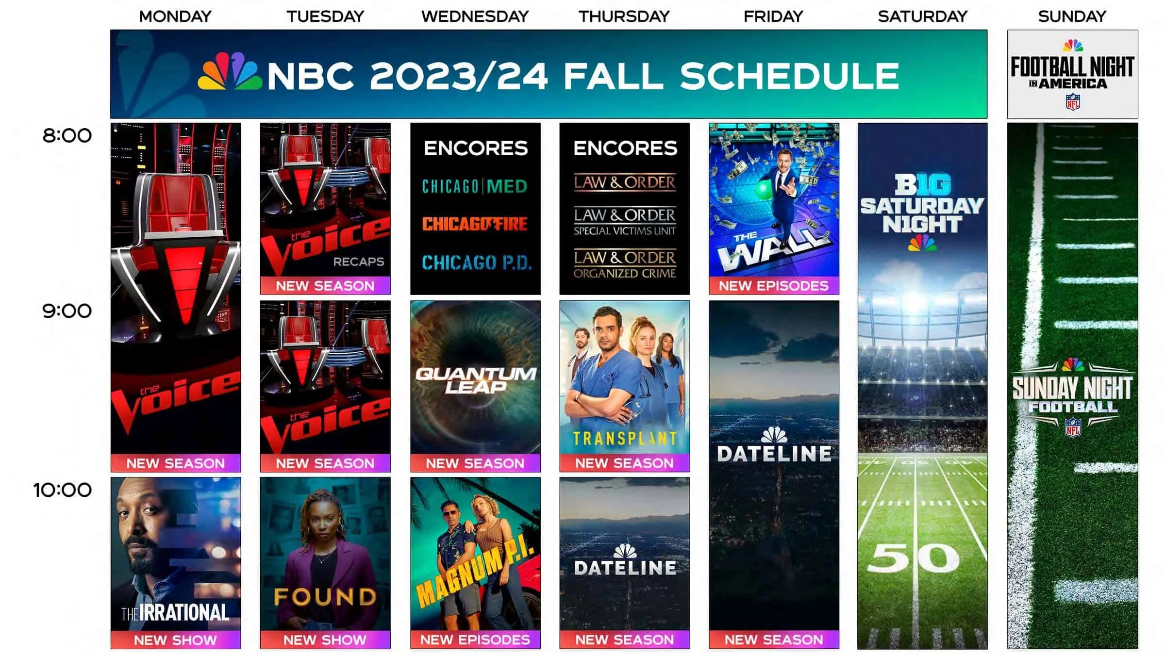 NBC Announces 202324 Fall Premiere Dates Morty's TV