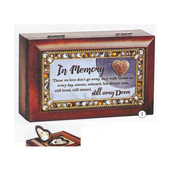 Bereavement Music Box with Locket plays tune Wind Beneath My Wings