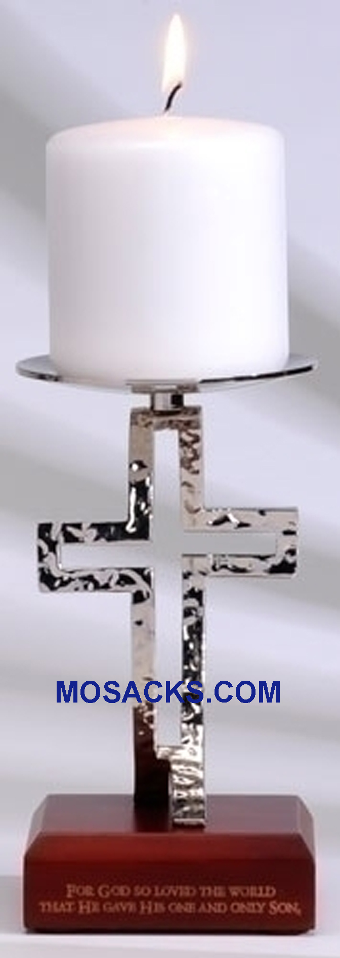 Dimensions of Christ Candle Holder 3.5"w x 3.5"L, 6.5"H 64057