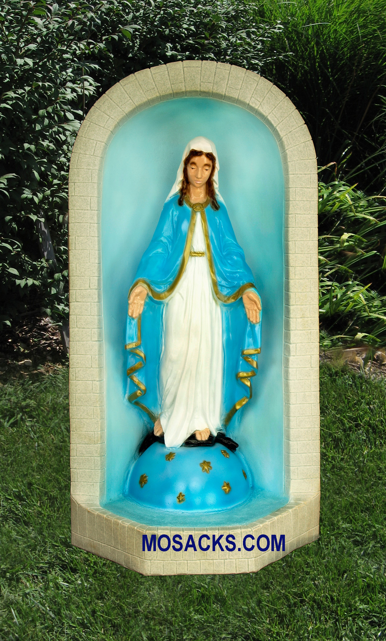 Grotto with Our Lady Of Grace in Traditional ColorSA7005GC, Outdoor Shrine