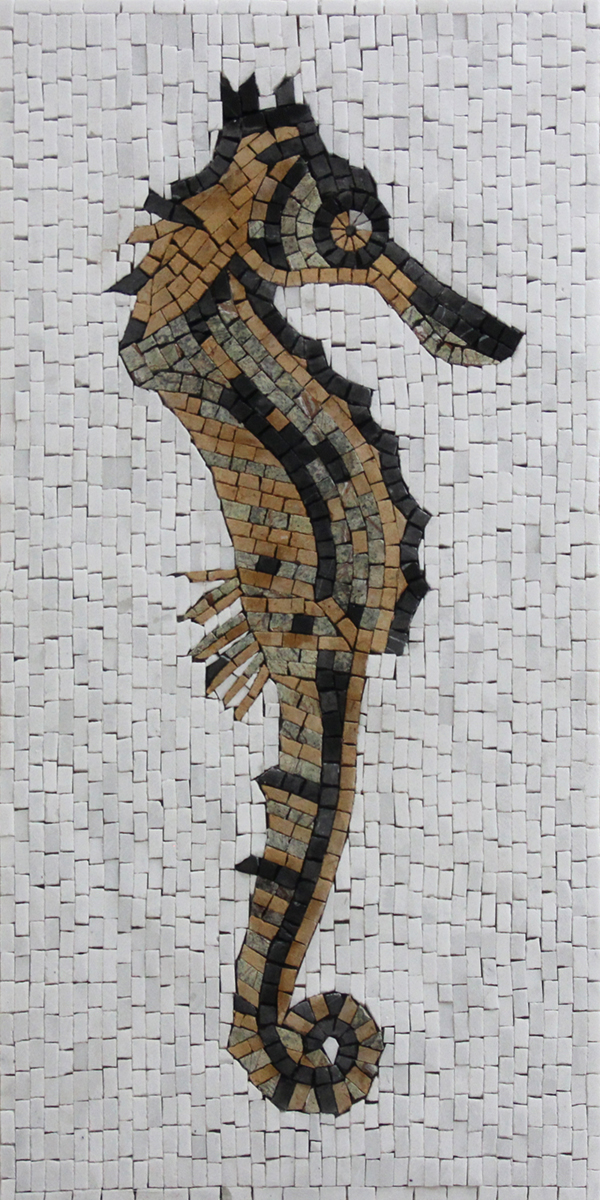 Seahorse tile stone art decor Mosaic Mosaic Marble