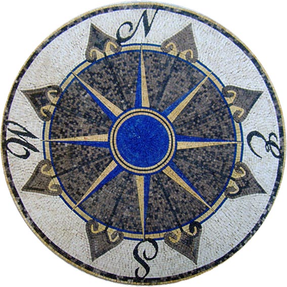 MD650 nautical art medallion Mosaic Mosaic Marble